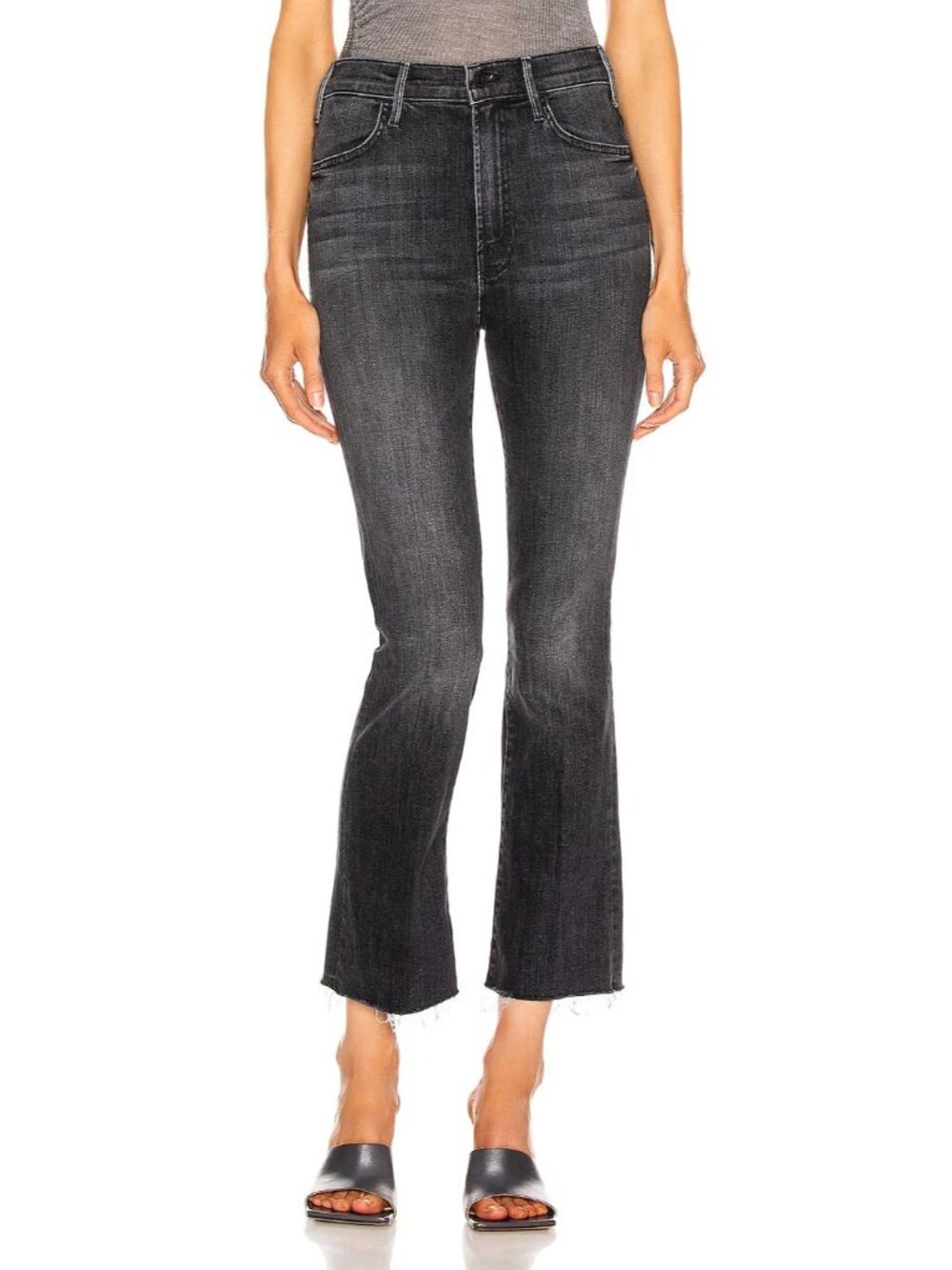 NWT Mother The Hustler Ankle Fray in Nightowl Stretch Crop Jeans 28